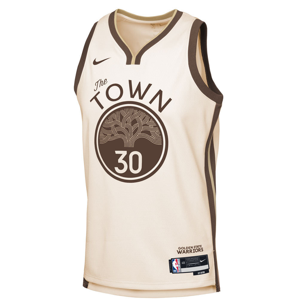 NBA Golden State Warriors Steph Curry Youth Nike 2025-26 City Edition Swingman Jersey - Cream