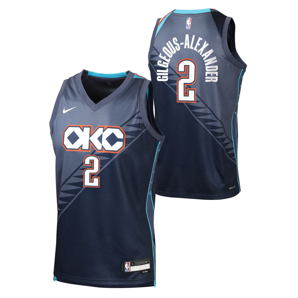 NBA Oklahoma City Thunder Shai Gilgeous-Alexander Youth Nike 2025-26 City Edition Swingman Jersey - Navy