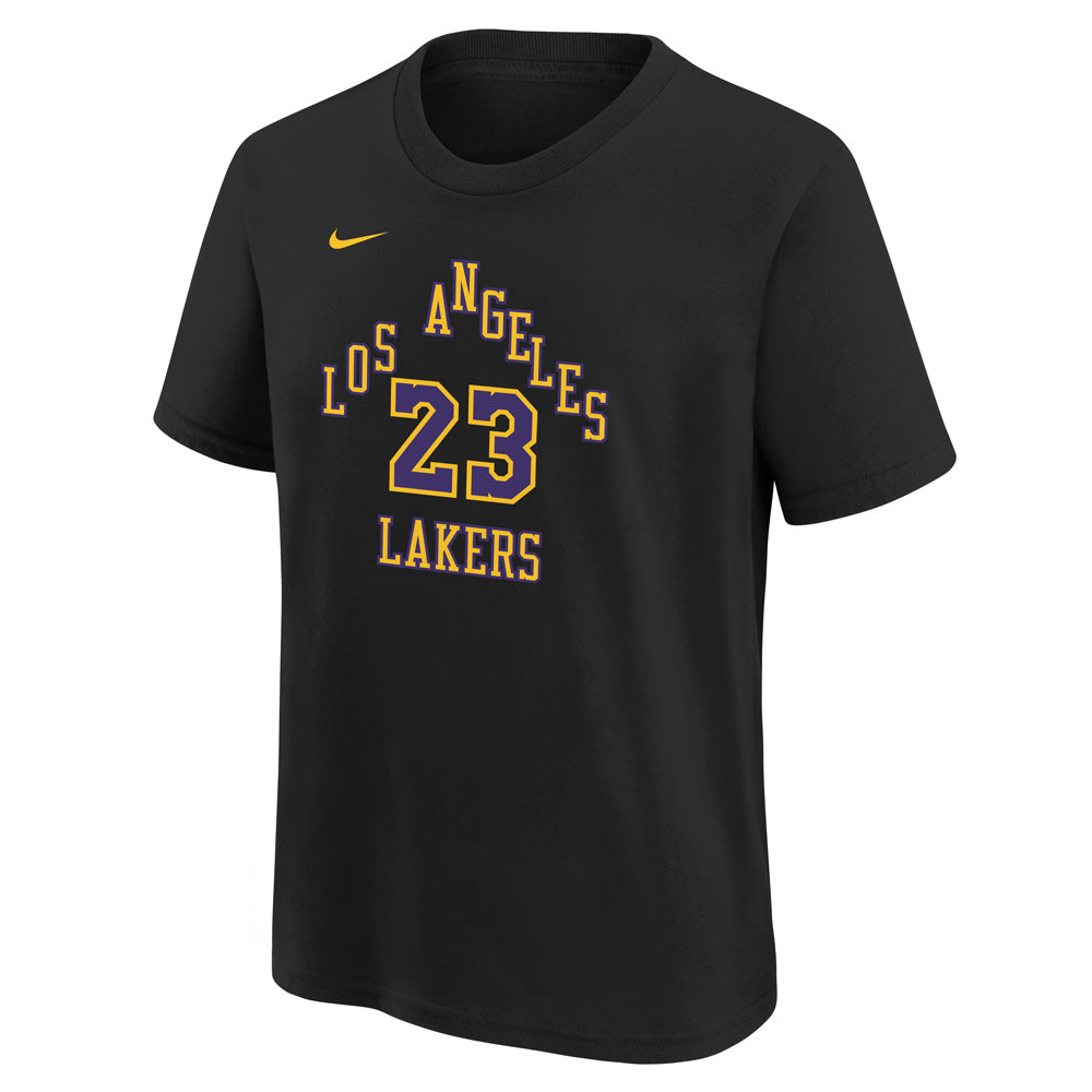 NBA Los Angeles Lakers Lebron James Youth Nike 2023/24 City Edition Name &amp; Number Tee