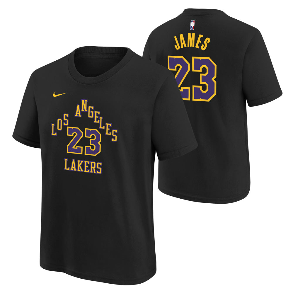 NBA Los Angeles Lakers Lebron James Youth Nike 2023/24 City Edition Name &amp; Number Tee