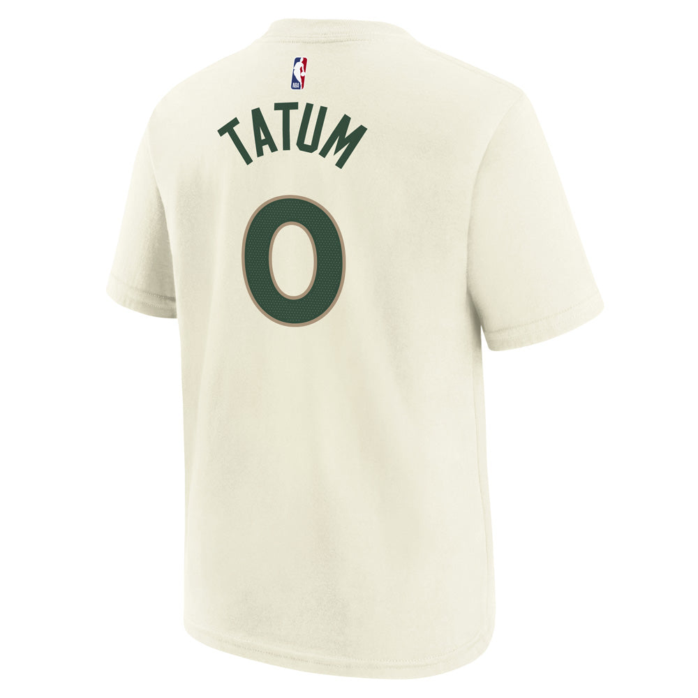 NBA Boston Celtics Jayson Tatum Youth Nike 2023/24 City Edition Name &amp; Number Tee