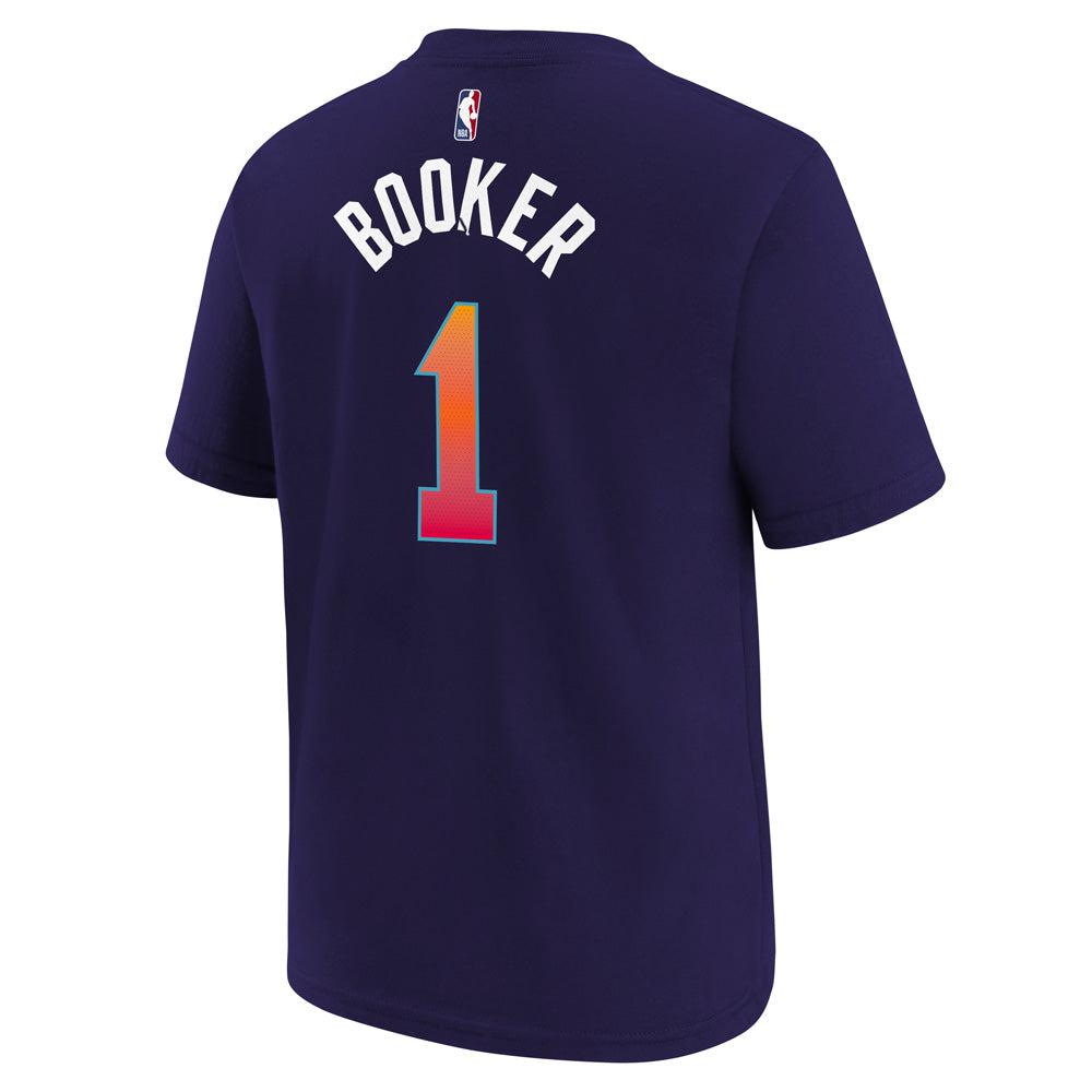 NBA Phoenix Suns Devin Booker Youth Nike 2023/24 City Edition Name &amp; Number T-Shirt - Purple