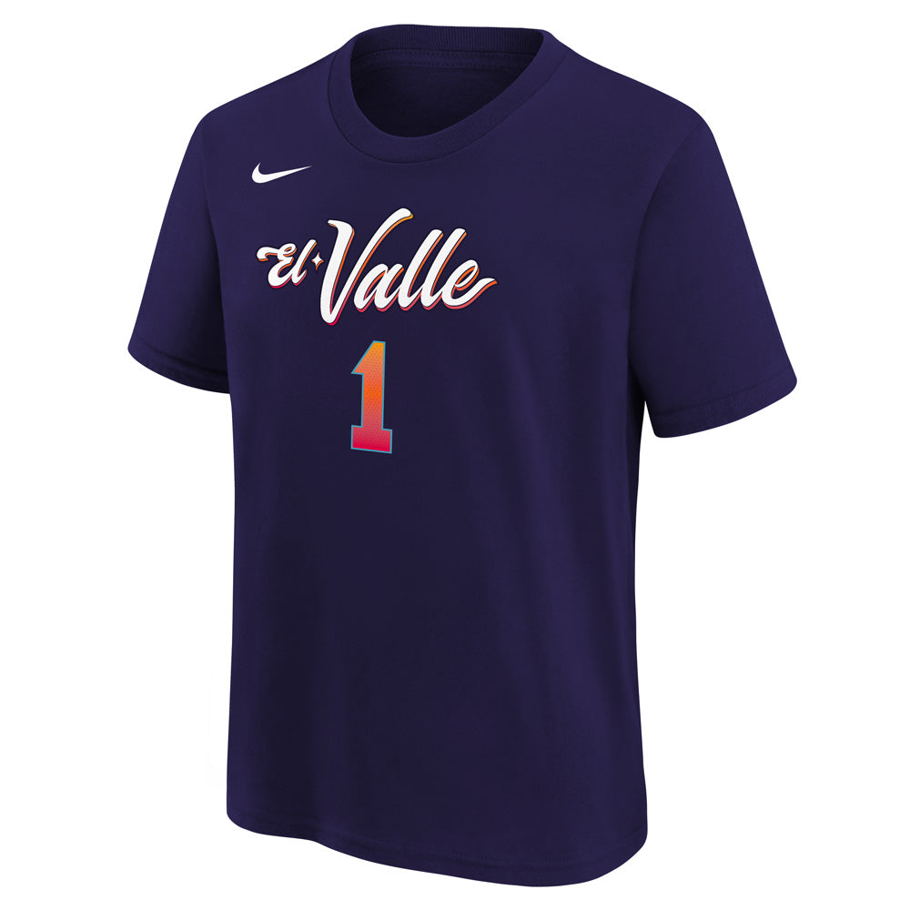 NBA Phoenix Suns Devin Booker Youth Nike 2023/24 City Edition Name &amp; Number T-Shirt - Purple