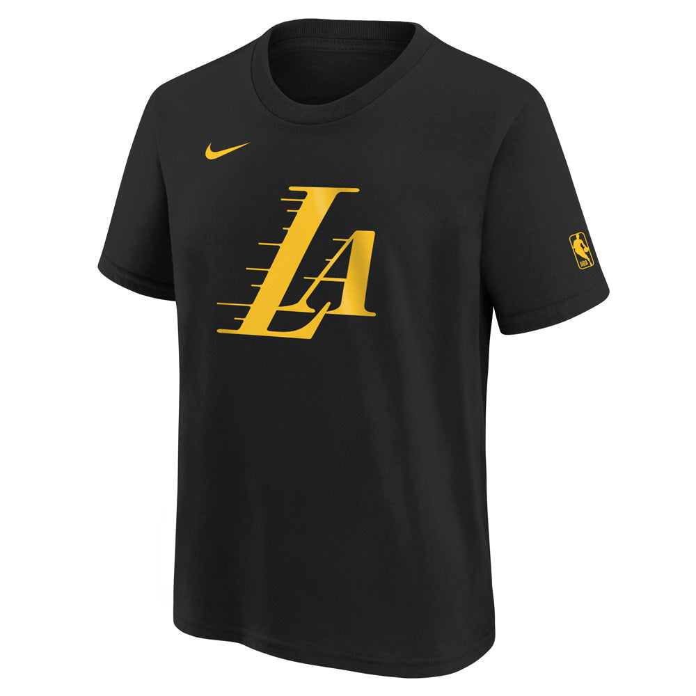 NBA Los Angeles Lakers Youth Nike 2023/24 City Edition Essential Logo T-Shirt - Black