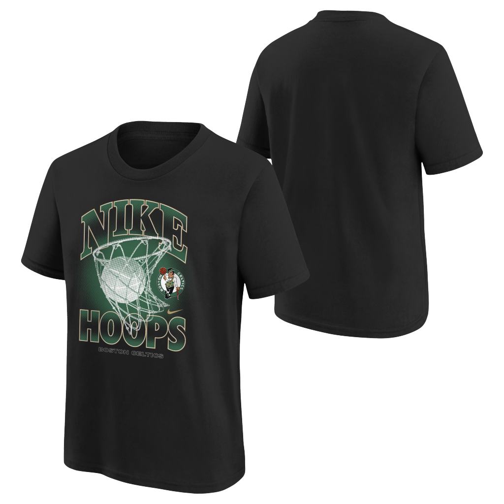 NBA Boston Celtics Youth Nike Courtside Hoops T-Shirt - Black
