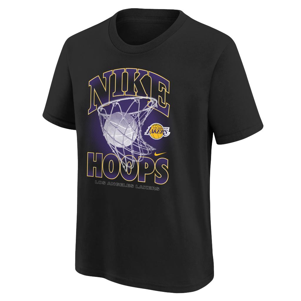 NBA Los Angeles Lakers Youth Nike Courtside Hoops T-Shirt - Black