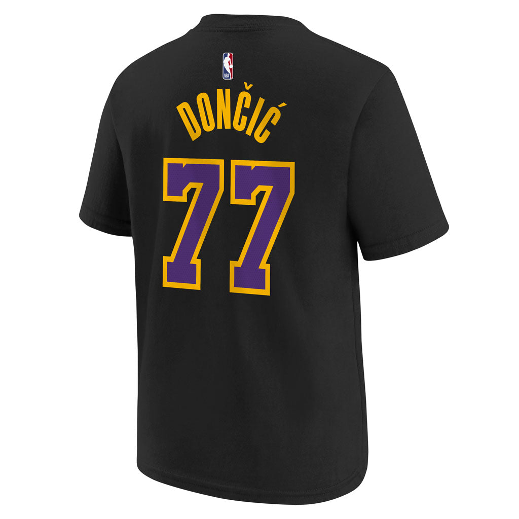 NBA Los Angeles Lakers Luka Dončić Youth Nike 2025-26 City Edition Name & Number Tee - Black