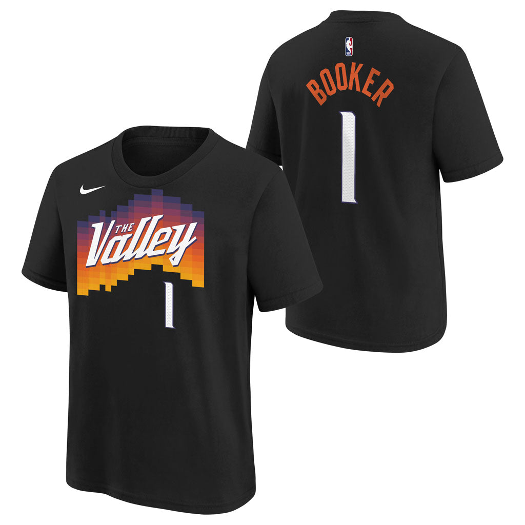 NBA Devin Booker Devin Booker Youth Nike 2025-26 City Edition Name & Number Tee - Black