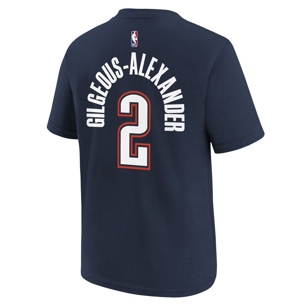NBA Oklahoma City Thunder Shai Gilgeous-Alexander Youth Nike 2025-26 City Edition Name & Number Tee - Navy