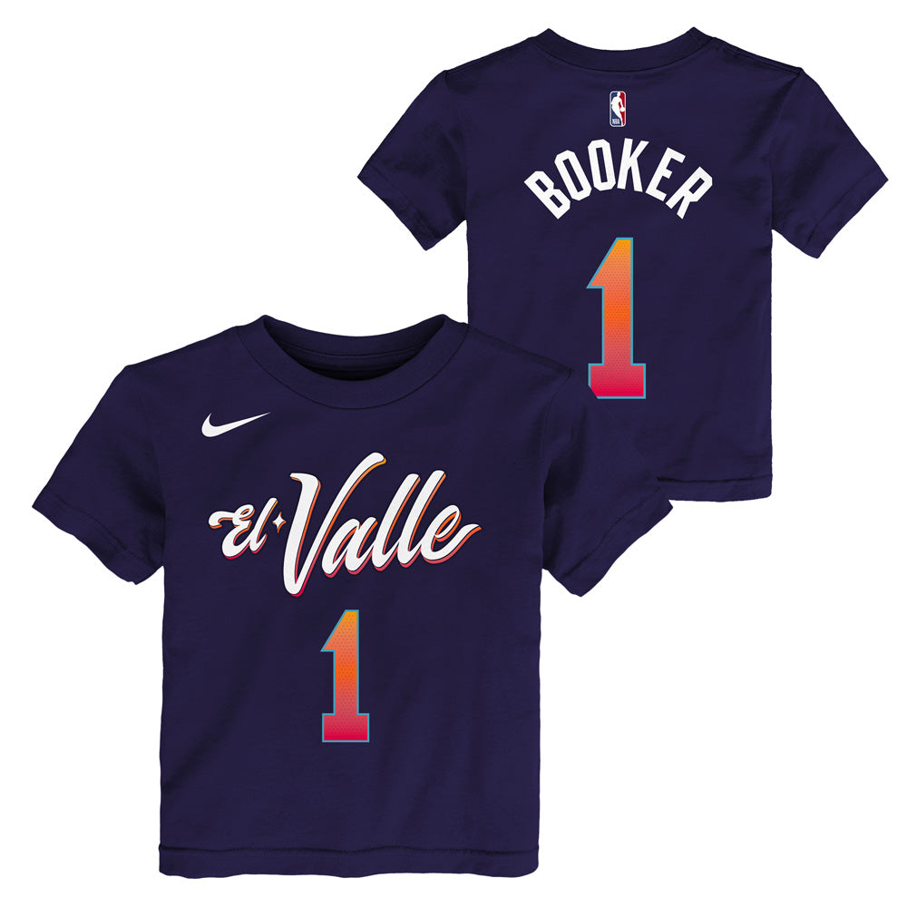 NBA Phoenix Suns Devin Booker Toddlers Nike 2023/24 City Edition Name &amp; Number Tee