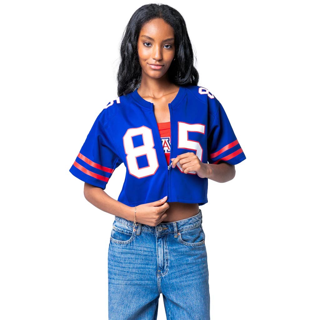 NCAA Arizona Wildcats Women's Established & Co. Cropped Zip Jersey - Navy