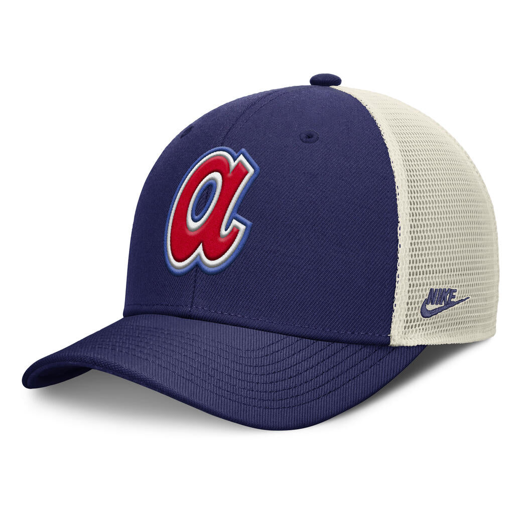 MLB Atlanta Braves Nike Cooperstown Trucker Snapback Hat - Blue
