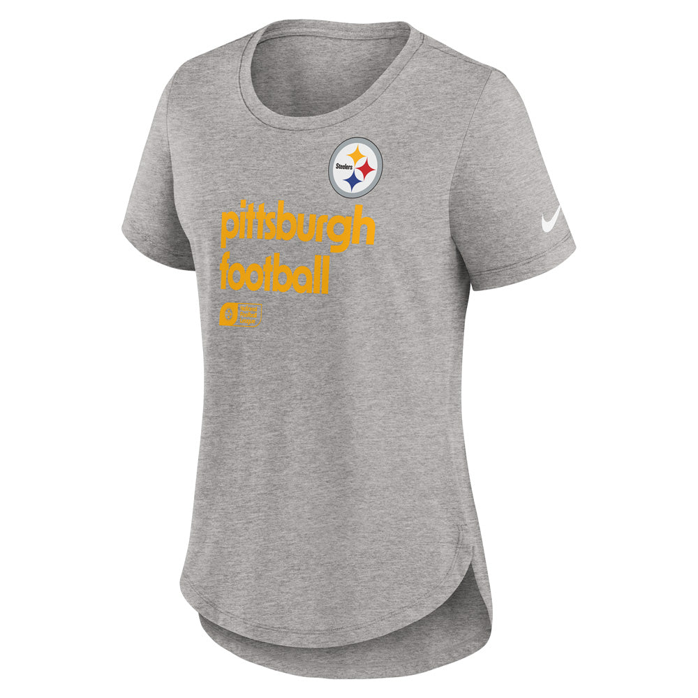 NFL Pittsburgh Steelers Women&#39;s Nike Tri-Blend Fashion T-Shirt - Heather Gray