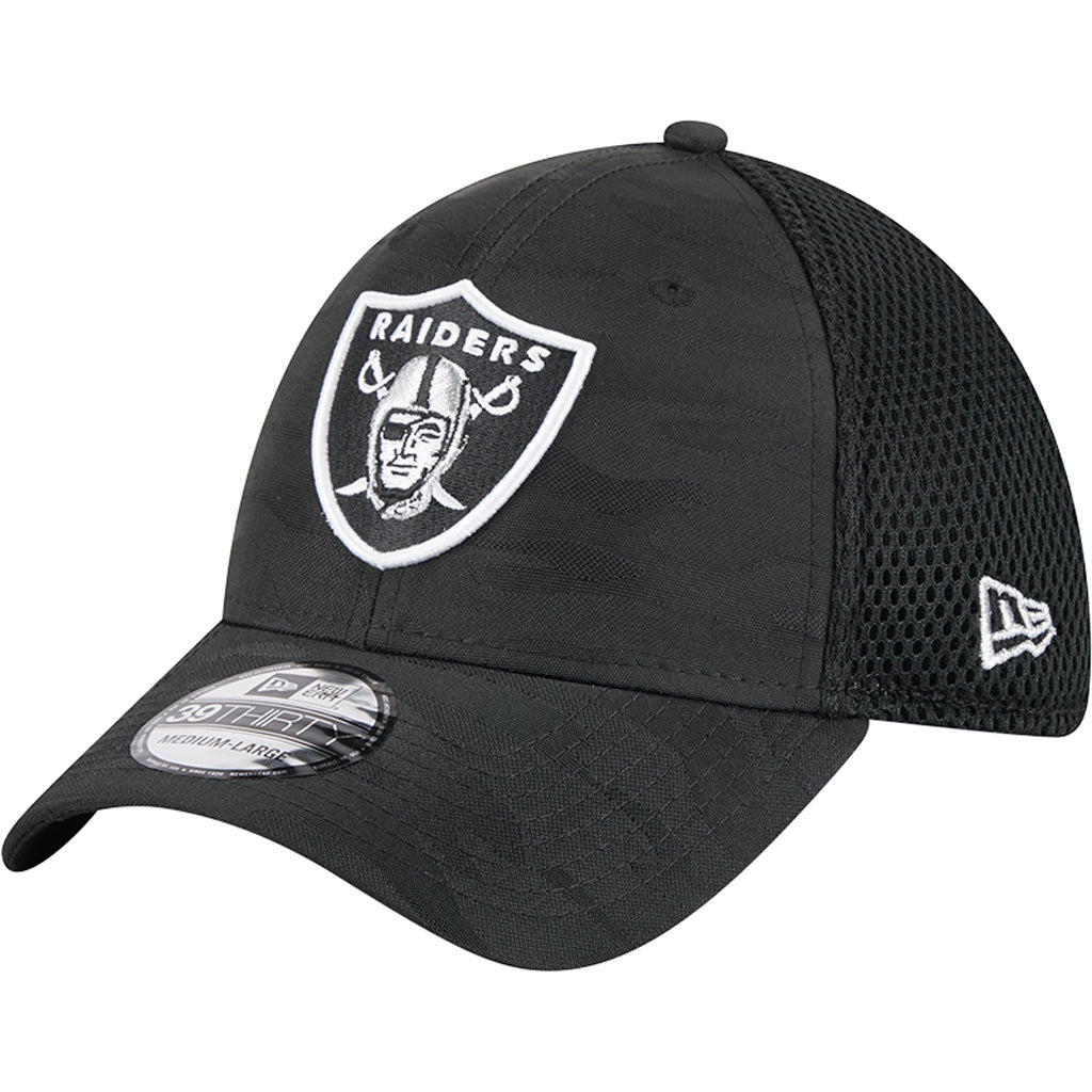 NFL Las Vegas Raiders New Era Black Camo 39THIRTY Flex Fit Hat - Black