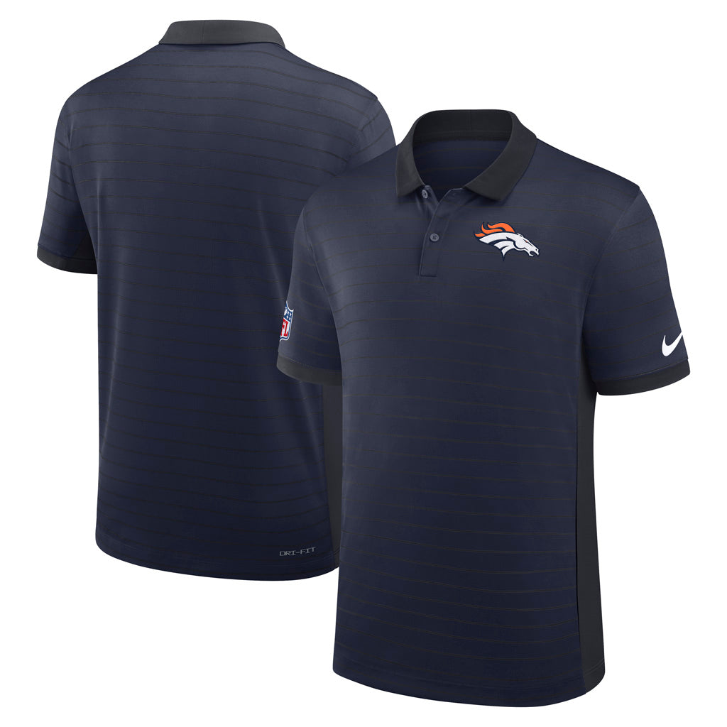 NFL Denver Broncos Nike 2025 Dri-Fit Striped Polo - Navy