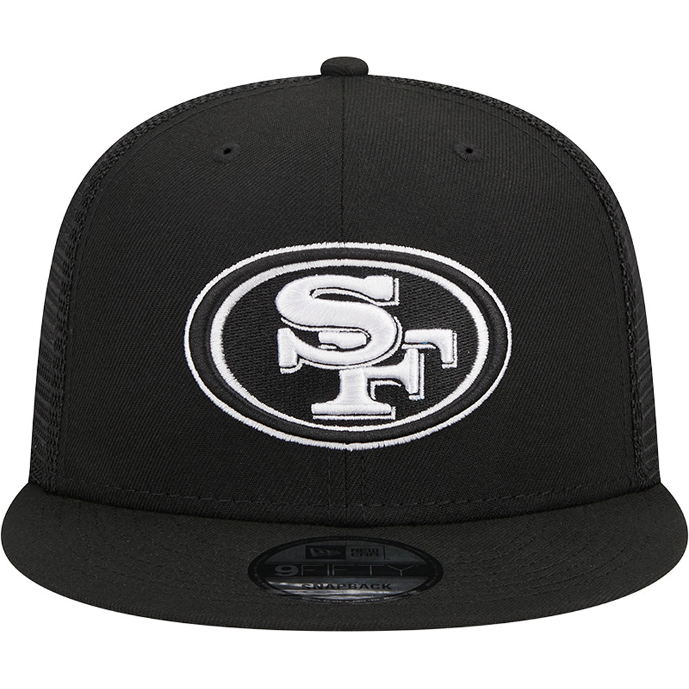 NFL San Francisco 49ers New Era Black & White 9FIFTY Snapback Trucker Hat - Black