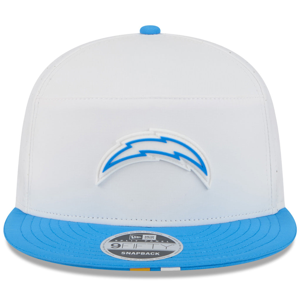 NFL Los Angeles Chargers New Era 2025 Training 9FIFTY Split Panel Snapback Hat - White