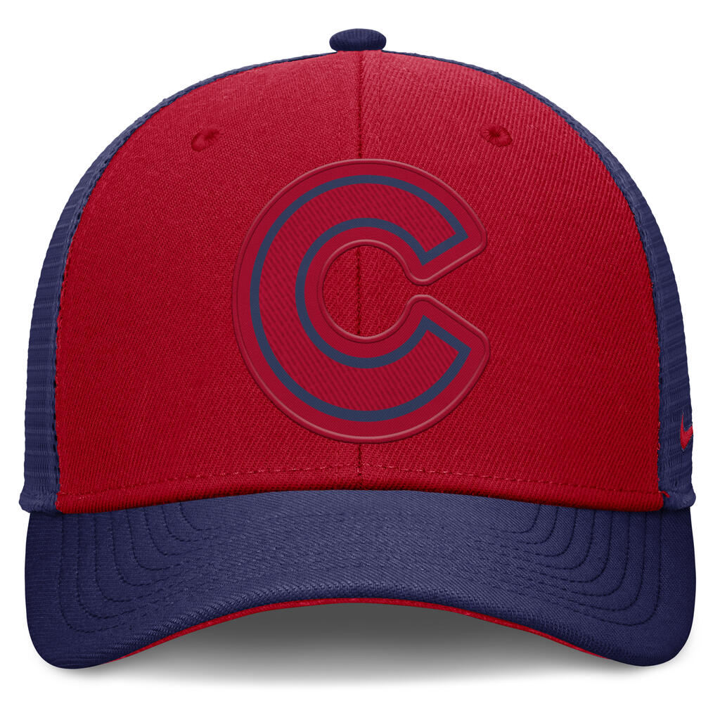 MLB Chicago Cubs Nike Two-Tone Tonal Logo Trucker Snapback Hat - Red