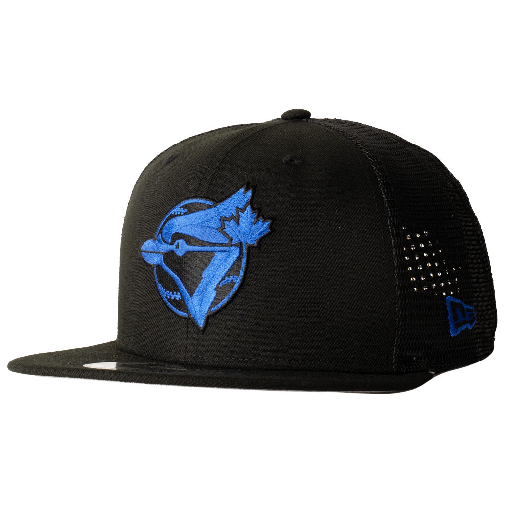MLB Toronto Blue Jays New Era Shadowline 9FIFTY Snapback Trucker Hat - Black