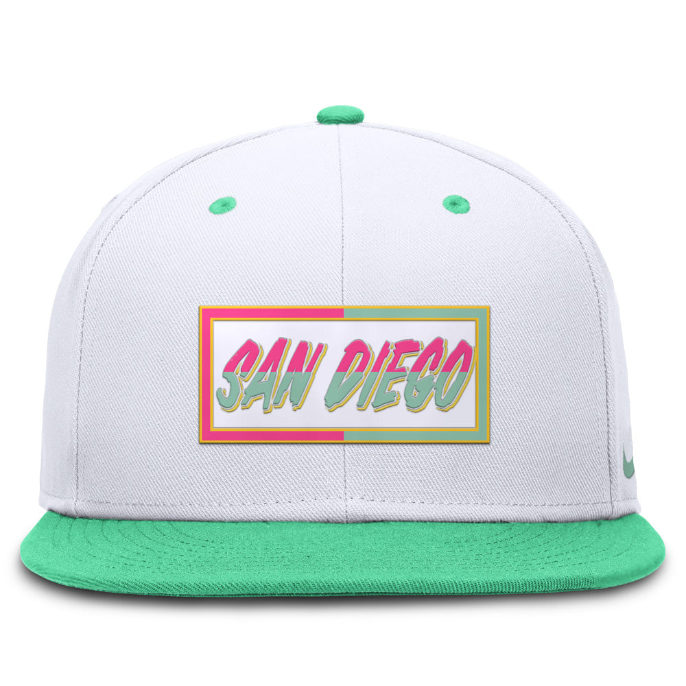 MLB San Diego Padres Nike City Connect True Structured Fitted Hat - White