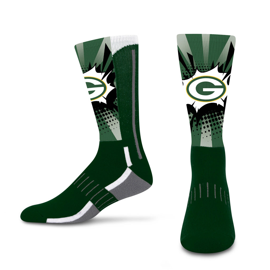 NFL Green Bay Packers For Bare Feet Ka-Pow! Socks - Green