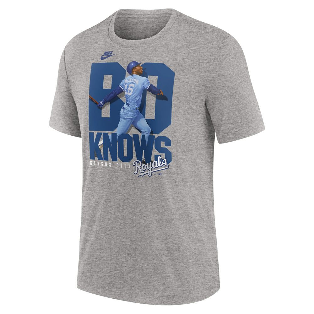 MLB Kansas City Royals Bo Jackson Nike Cooperstown Local Tri-Blend T-Shirt - Gray