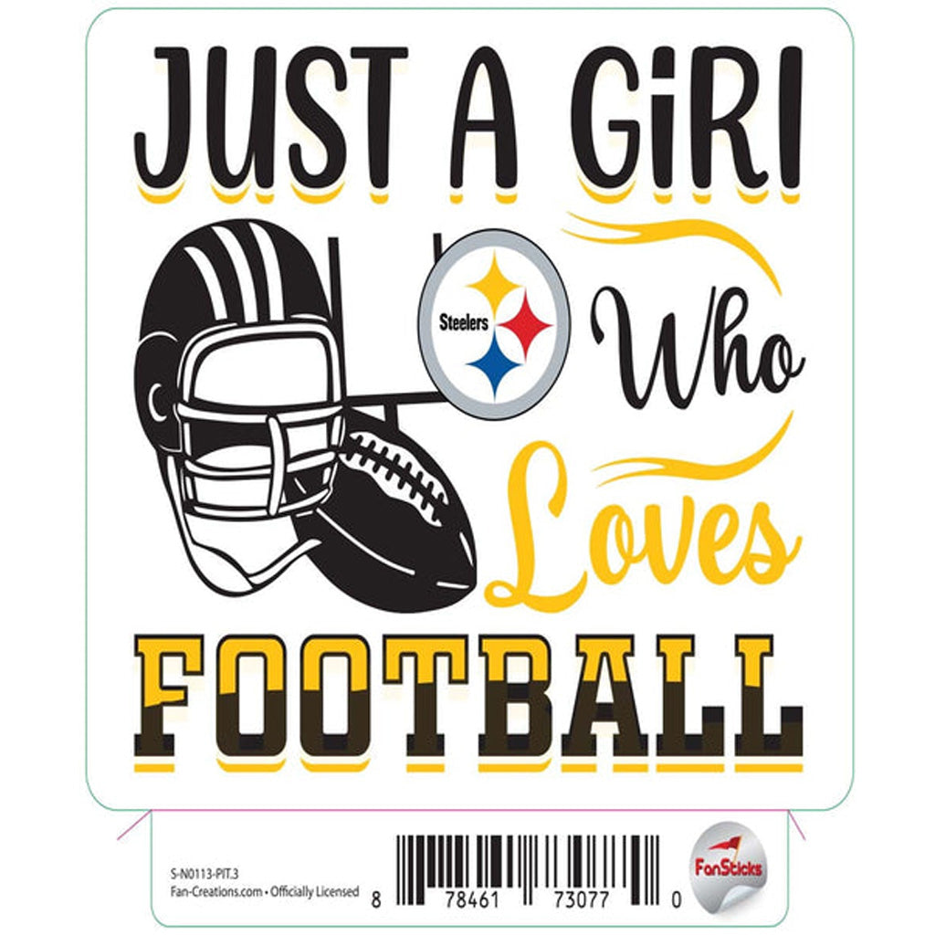 NFL Pittsburgh Steelers Fan Creations Just a Girl Sticker