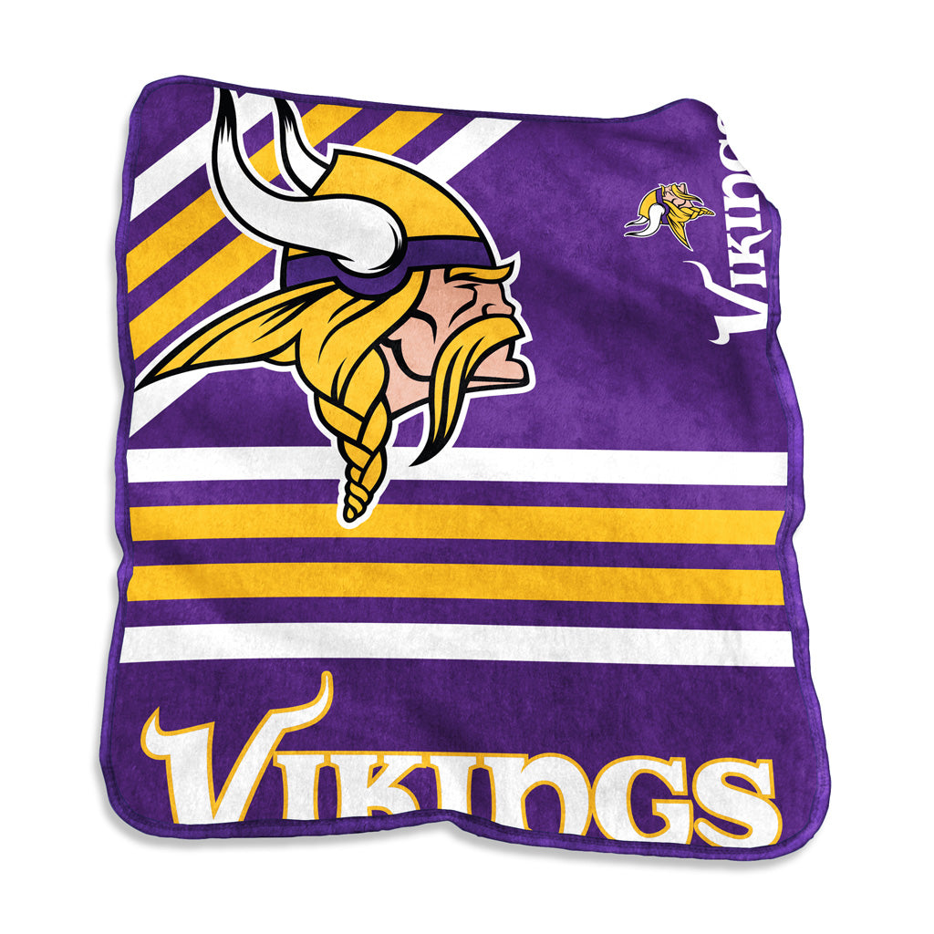 NFL Minnesota Vikings Logo Brands 50" x 60" Raschel Blanket - Purple