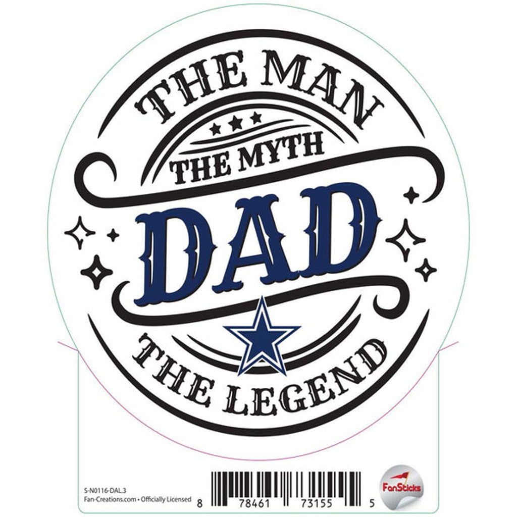 NFL Dallas Cowboys Fan Creations The Man The Myth Sticker