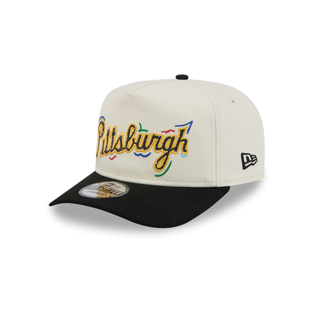 MLB Pittsburgh Pirates New Era Scribble 9FIFTY A-Frame Snapback Hat - Cream
