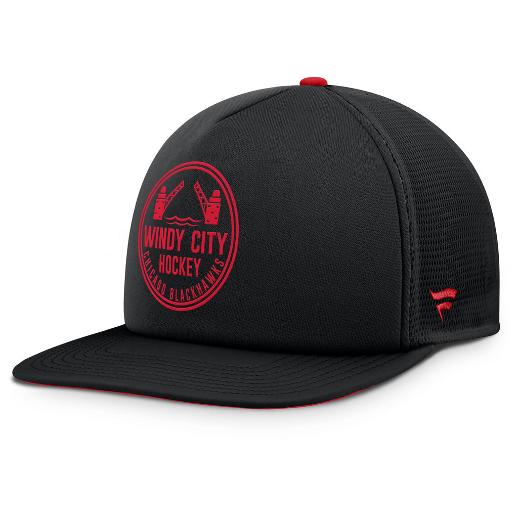 NHL Chicago Blackhawks Fanatics Hometown Foam Snapack Hat - Black