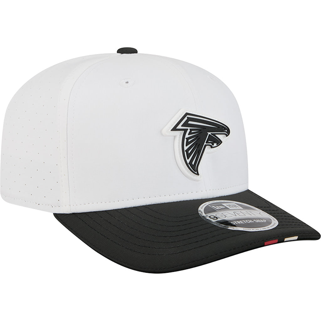 NFL Atlanta Falcons New Era 2025 Training 9SEVENTY Stretch-Snapback Hat - White