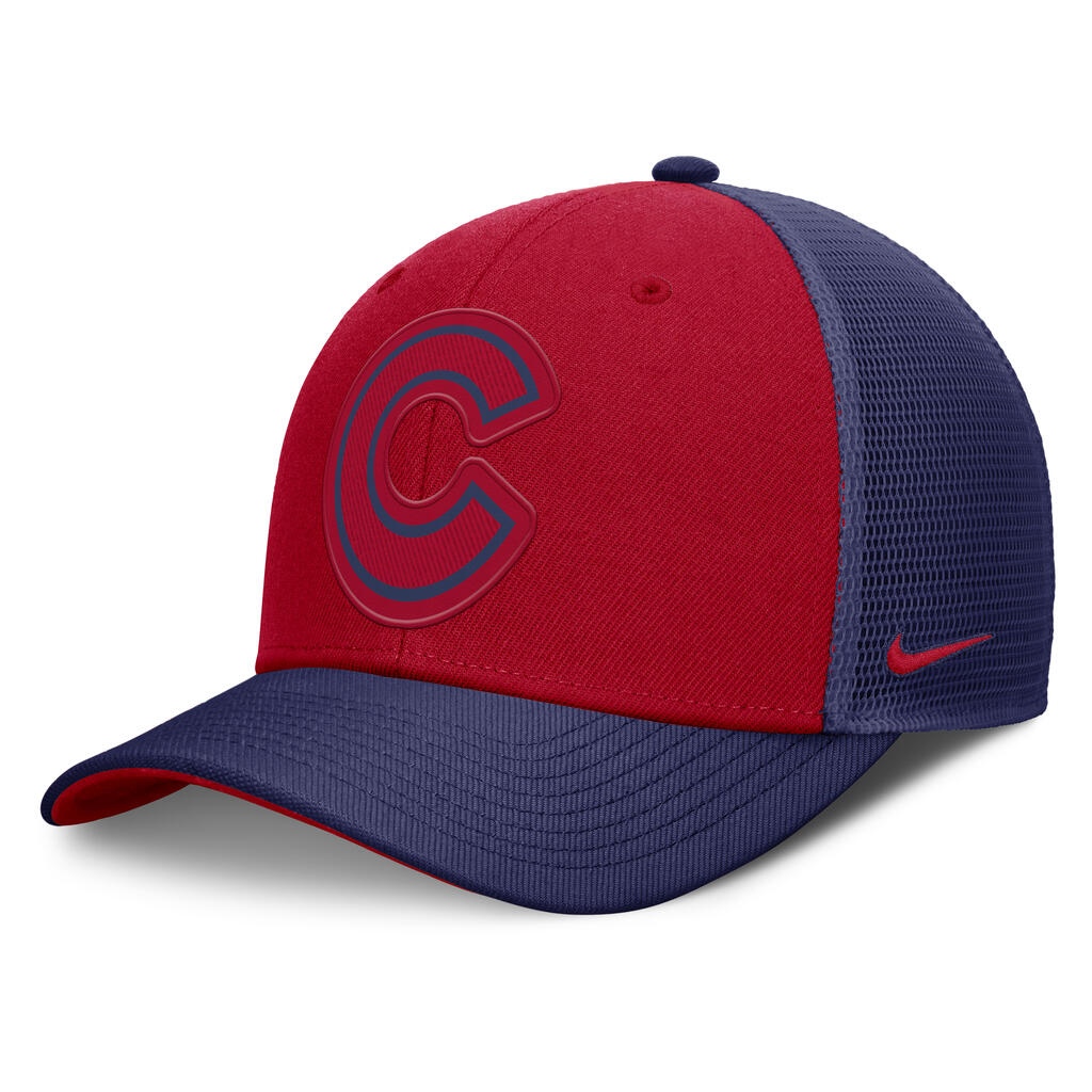 MLB Chicago Cubs Nike Two-Tone Tonal Logo Trucker Snapback Hat - Red