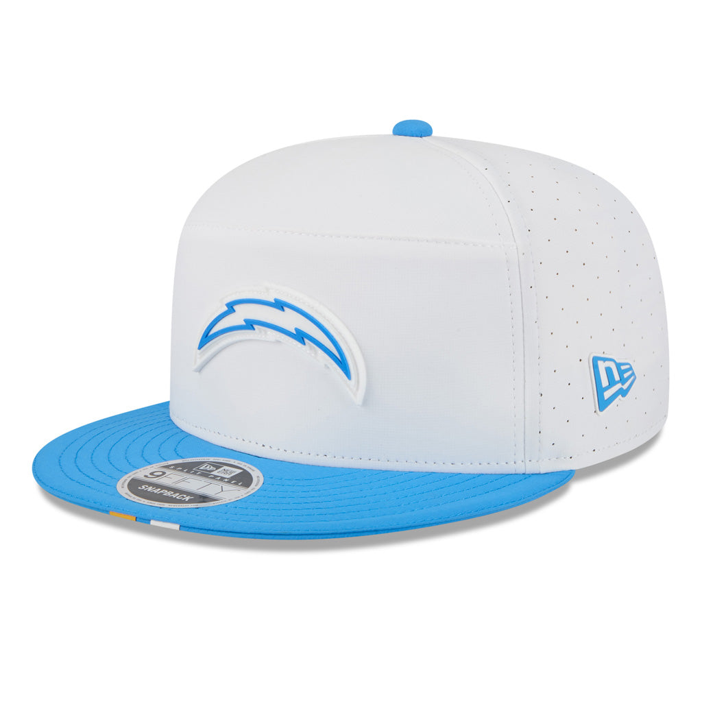 NFL Los Angeles Chargers New Era 2025 Training 9FIFTY Split Panel Snapback Hat - White