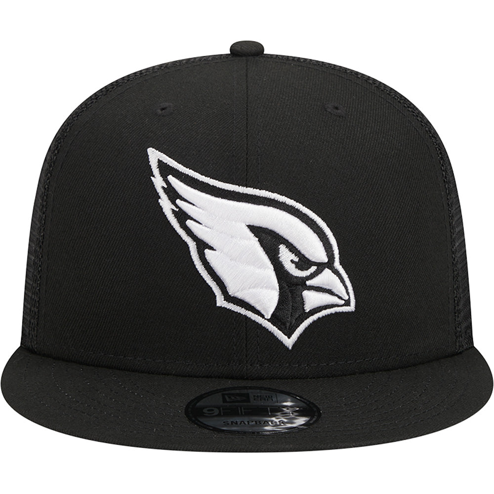 NFL Arizona Cardinals New Era Black & White Trucker 9FIFTY Snapback Hat - Black