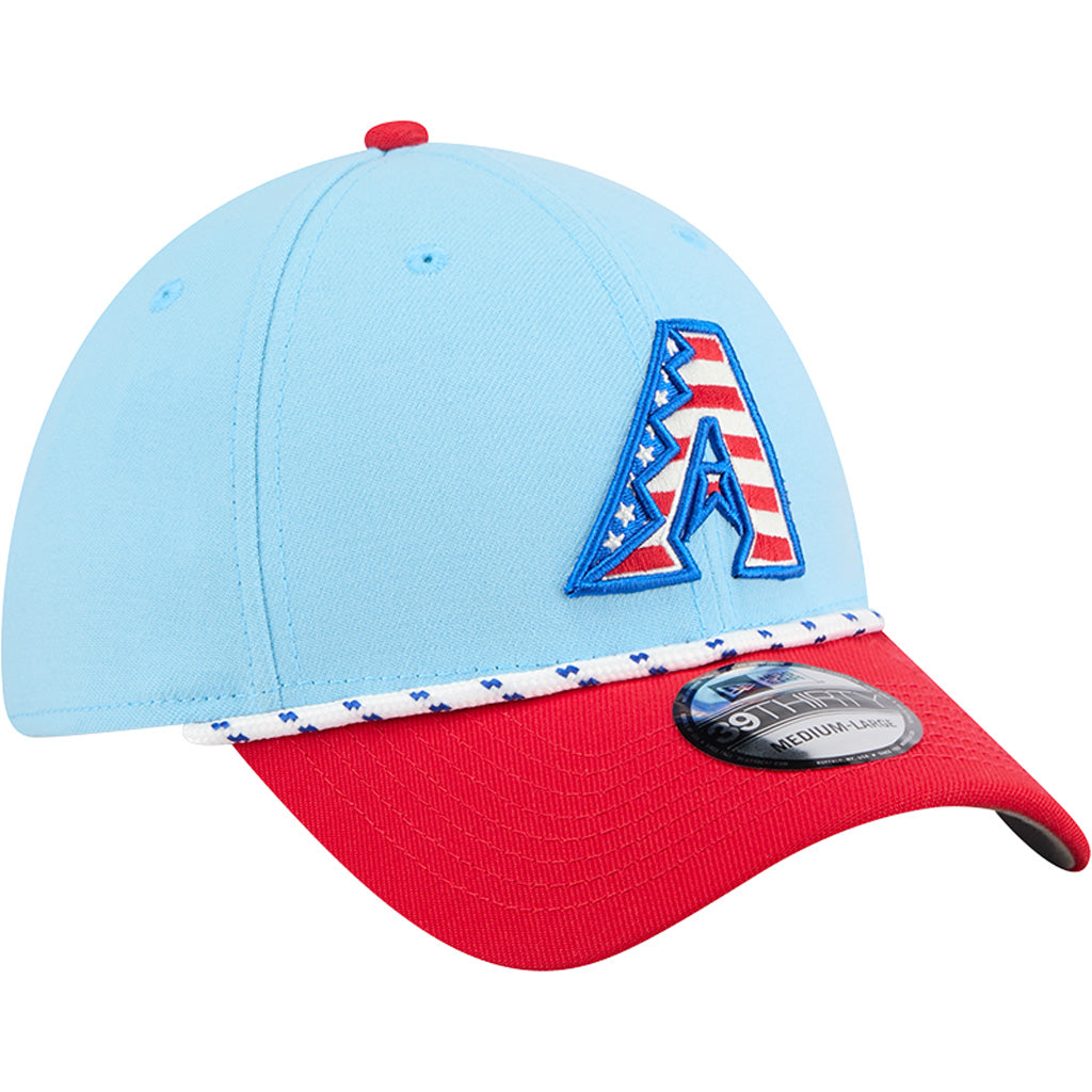 MLB Arizona Diamondbacks New Era 2025 4th of July 39THIRTY Flex Fit Hat - Light Blue