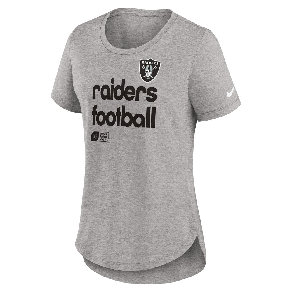NFL Las Vegas Raiders Women's Nike Tri-Blend Fashion T-Shirt - Heather Gray