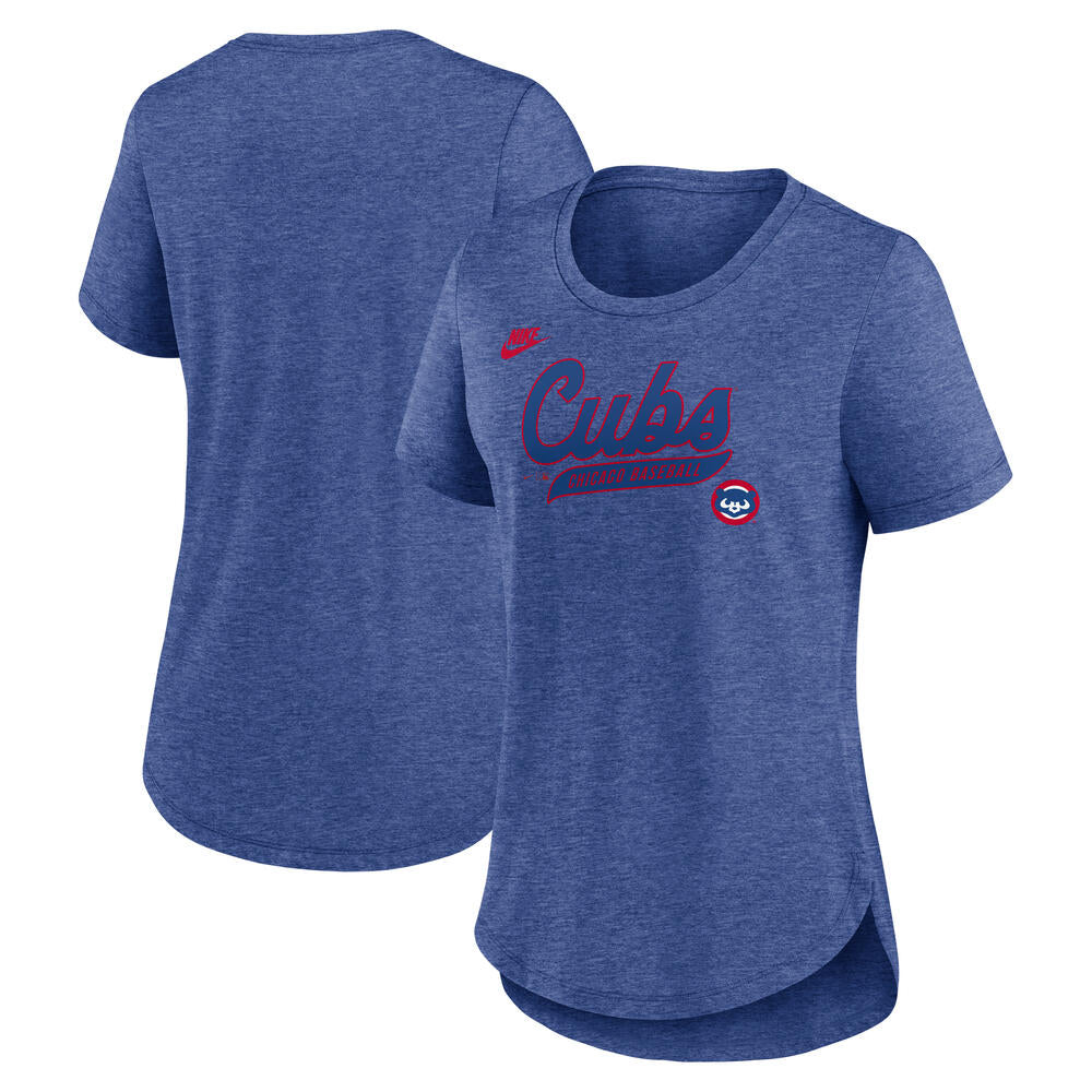 MLB Chicago Cubs Women's Nike Cooperstown Tri-Blend T-Shirt - Blue