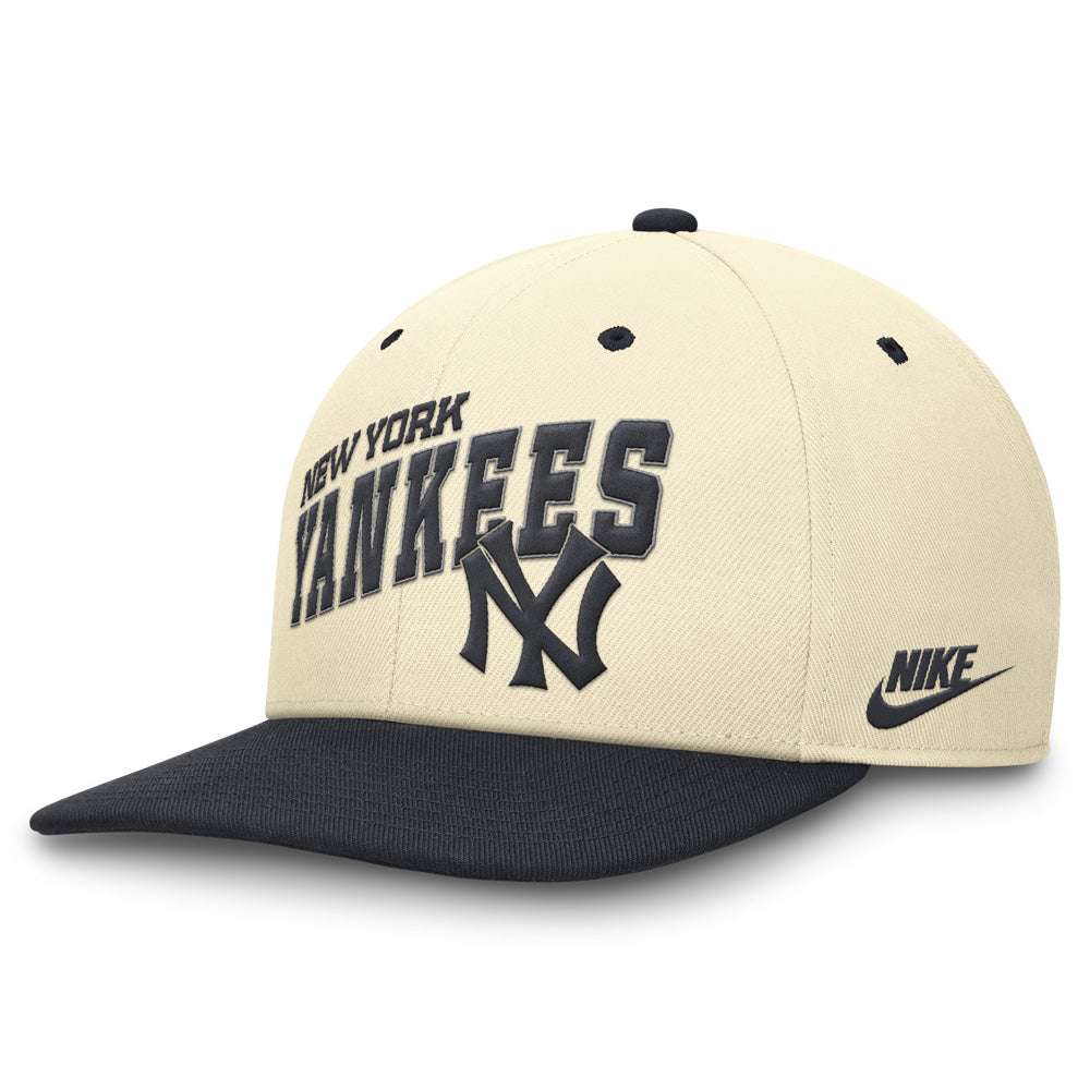 MLB New York Yankees Nike Cooperstown Wave Snapback Hat - Cream