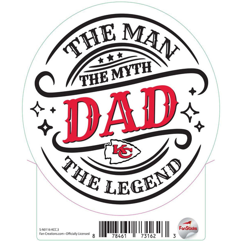 NFL Kansas City Chiefs Fan Creations The Man The Myth Sticker