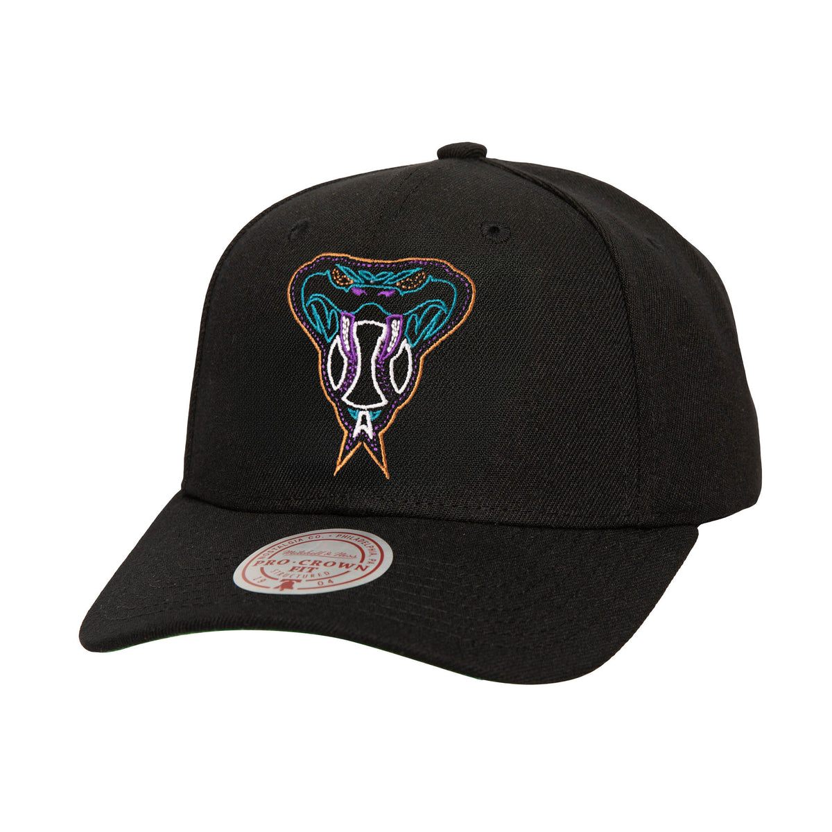 MLB Arizona Diamondbacks Mitchell &amp; Ness Snake Head Neon Logo Pro Snapback Hat - Black