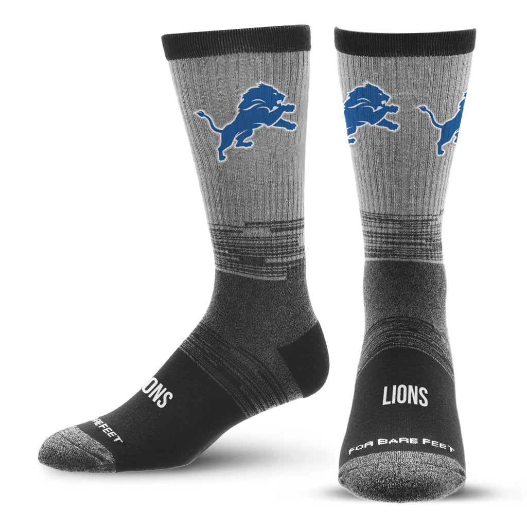 NFL Detroit Lions For Bare Feet Two-Tone Tonal Socks - Gray