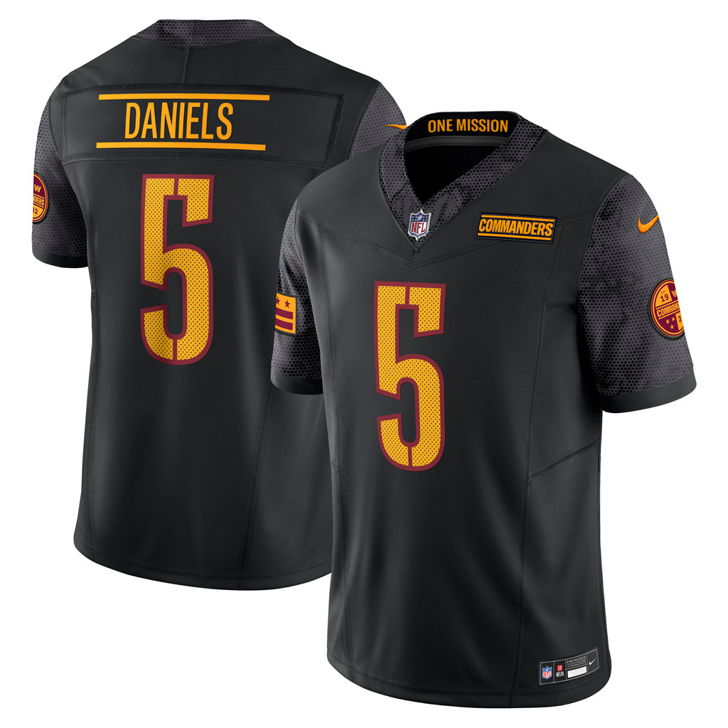 NFL Washington Commanders Jayden Daniels Nike Alternate Vapor Limited Jersey - Black