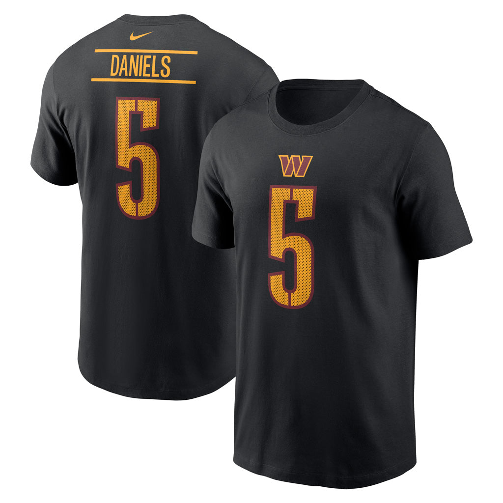 NFL Washington Commanders Jayden Daniels Nike Name & Number T-Shirt - Black