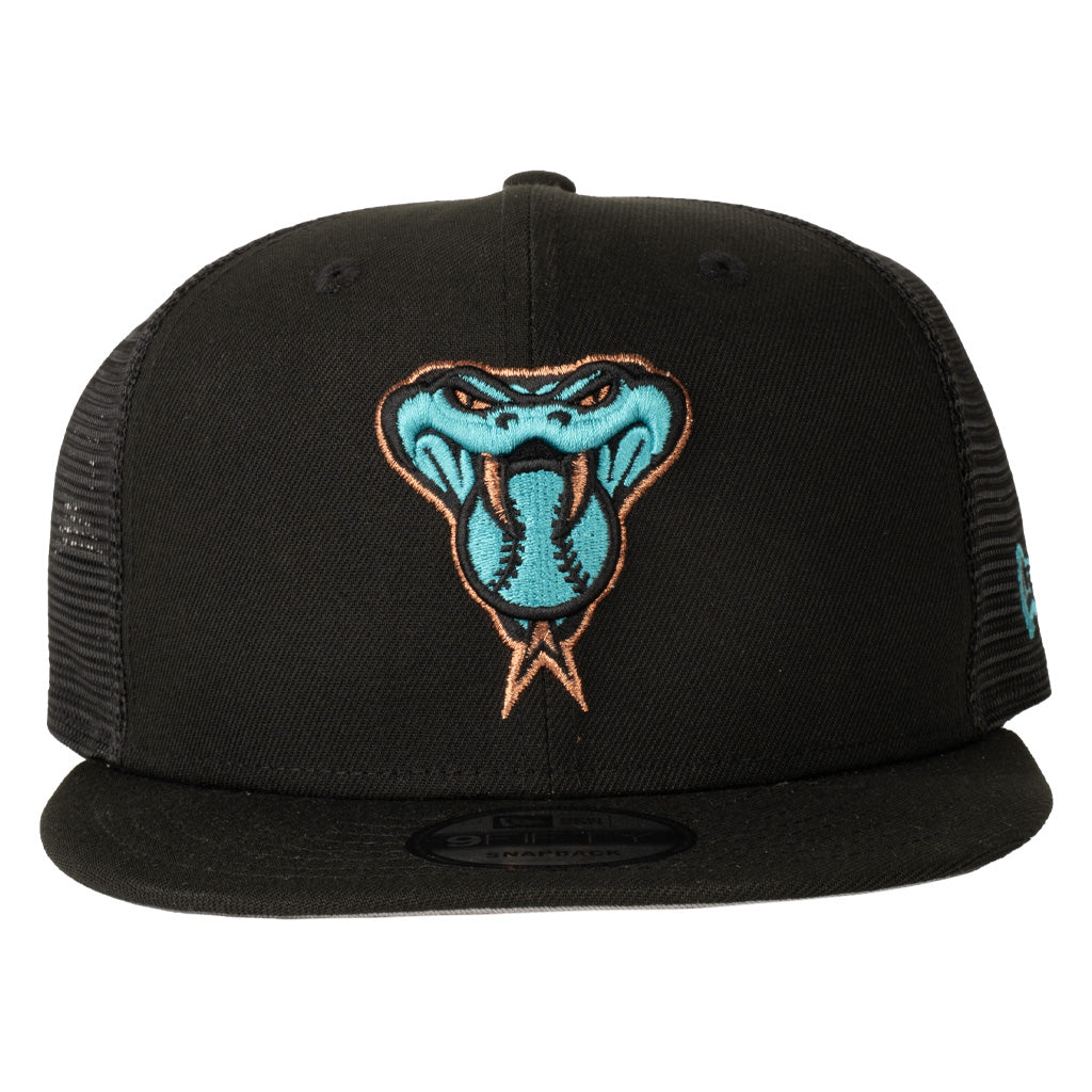 MLB Arizona Diamondbacks Snakehead New Era Shadowline 9FIFTY Snapback Trucker Hat - Black