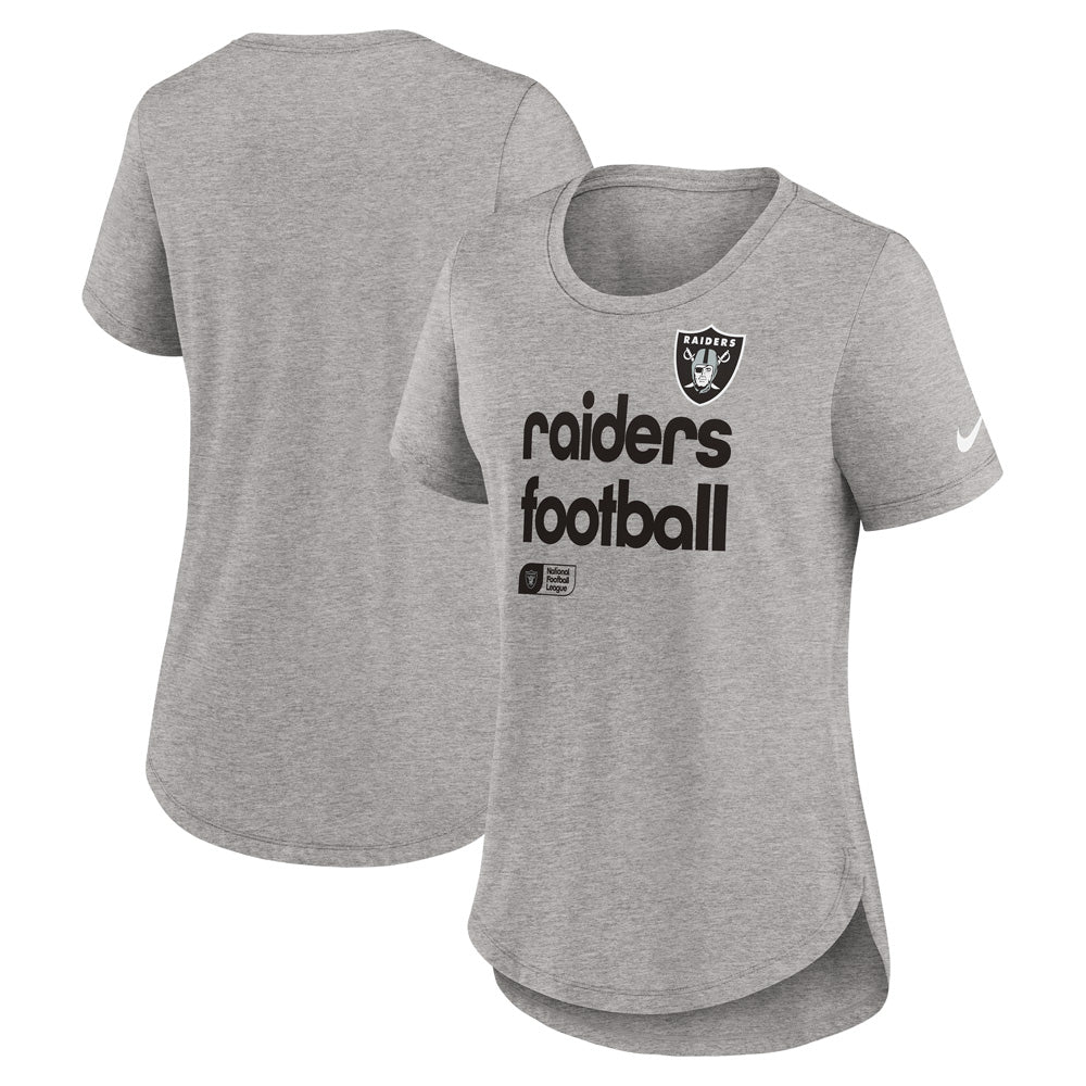 NFL Las Vegas Raiders Women's Nike Tri-Blend Fashion T-Shirt - Heather Gray