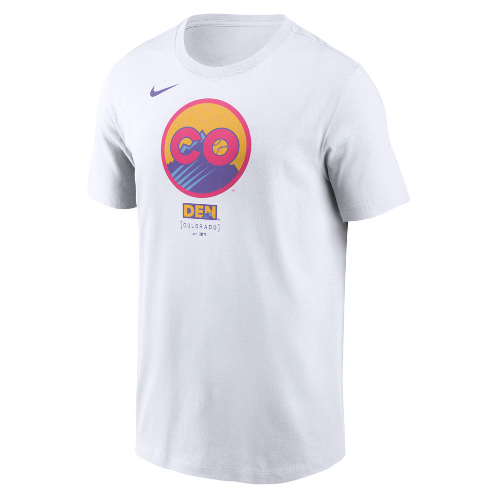 MLB Colorado Rockies Nike 2025 City Connect Logo Cotton T-Shirt - White