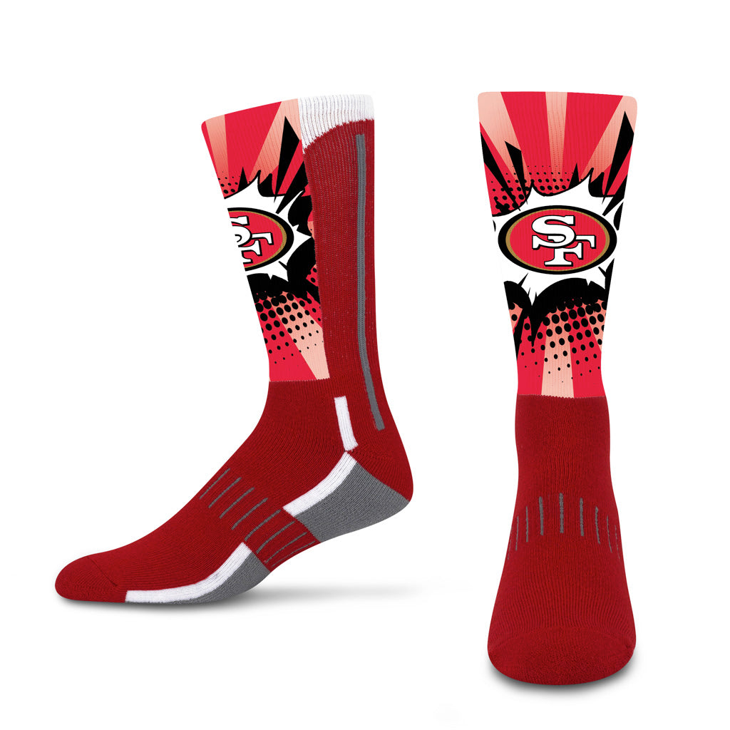 NFL San Francisco 49ers For Bare Feet Ka-Pow! Socks - Red
