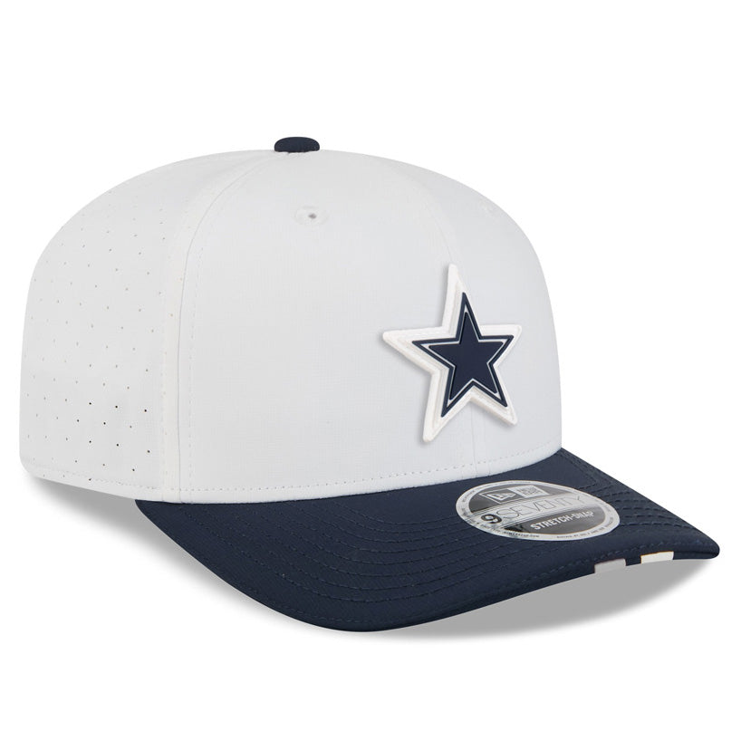 NFL Dallas Cowboys New Era 2025 Training 9SEVENTY Stretch-Snapback Hat - White
