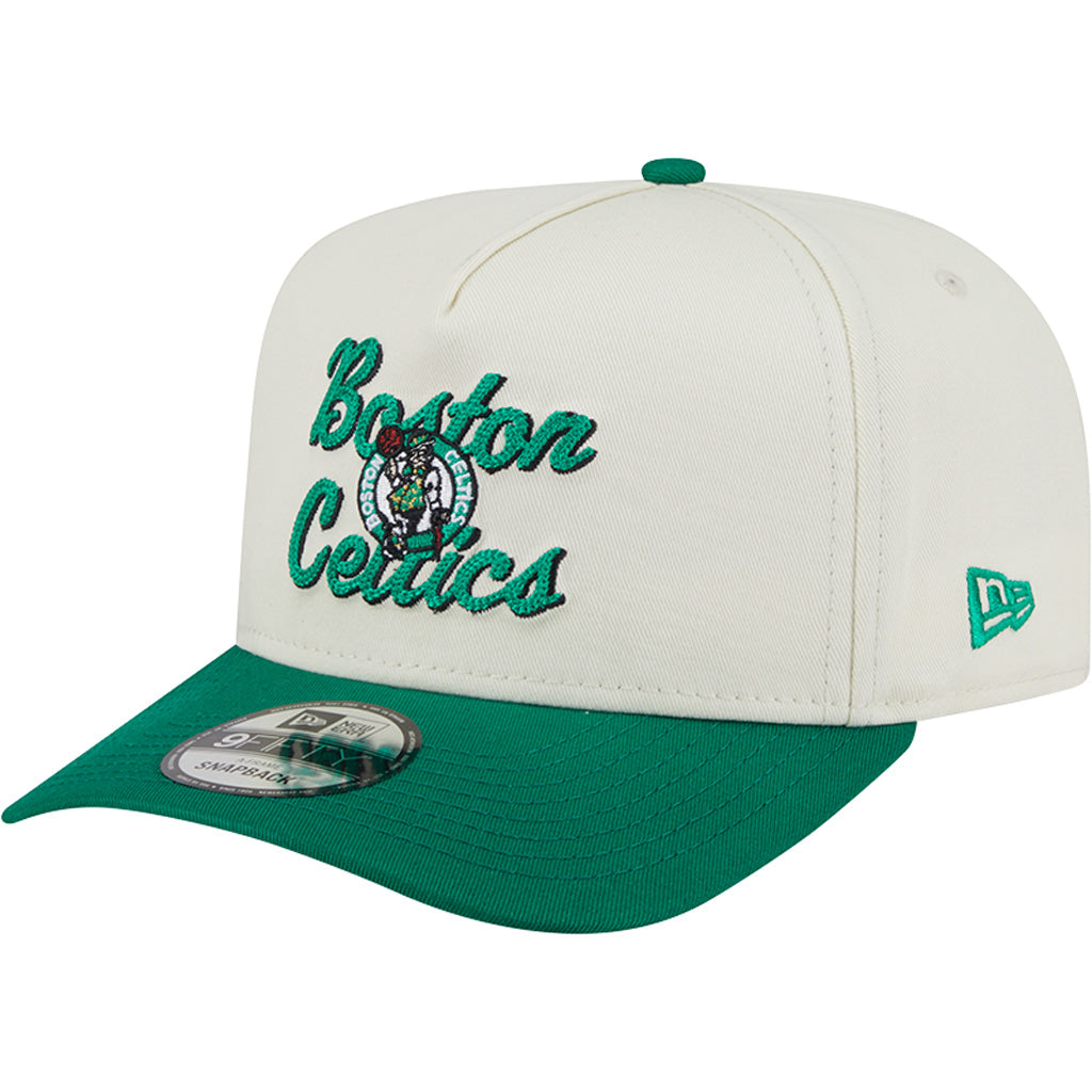 NBA Boston Celtics New Era Chainstitch Two-Tone 9FIFTY A-Frame Snapback Hat - Cream